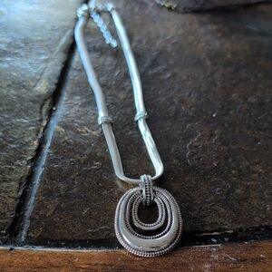 Napier Silver Layered Pendant Necklace
